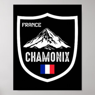 Poster Chamonix França Ski Resort Skiing Mountain French