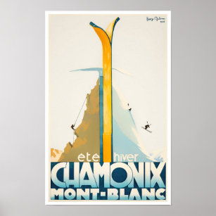 Poster Chamonix France viagens vintage