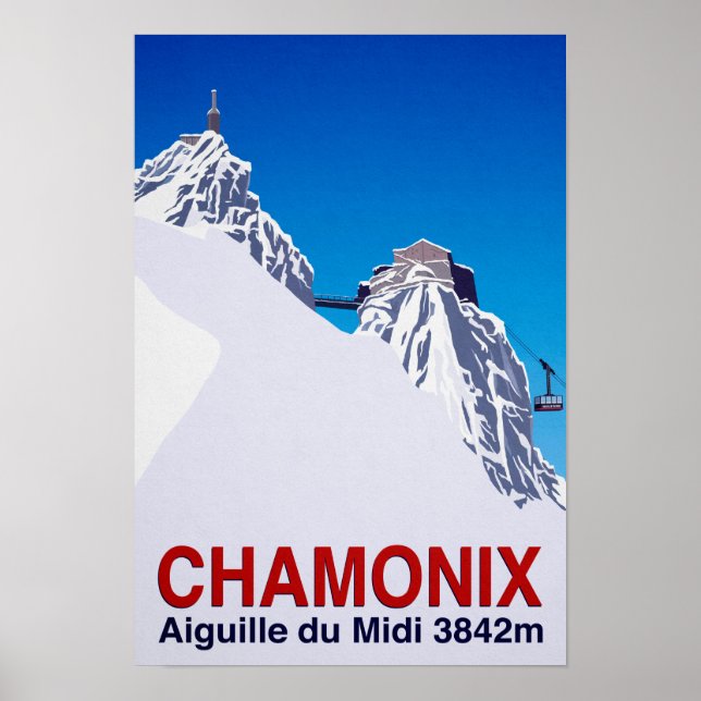 Poster Chamonix Ski Resort França (Frente)