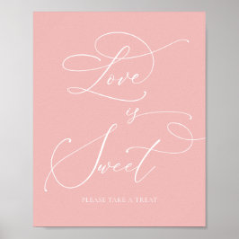 Poster Champagne Blush Chá de panela Love is Sweet Sign