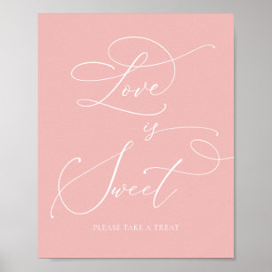Poster Champagne Blush Chá de panela Love is Sweet Sign