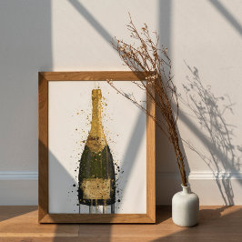 Poster Champagne Bottle Wall Art Print 'Fool's Gold' 