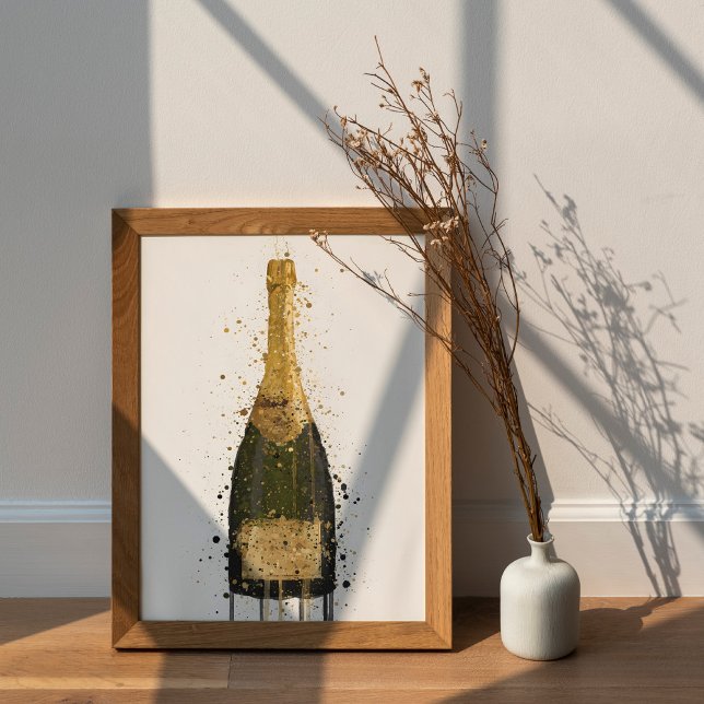 Poster Champagne Bottle Wall Art Print 'Fool's Gold'  (Criador carregado)