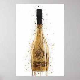 Poster Champagne Bottle Wall Art Print 'Midas'