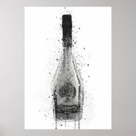 Poster Champagne Bottle Wall Art Print 'Titanium'