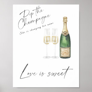 Poster Champagne bridal - o amor é doce, dê um jeito