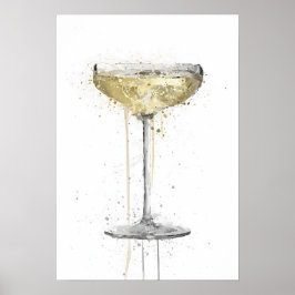Poster Champagne Coupe Cocktail
