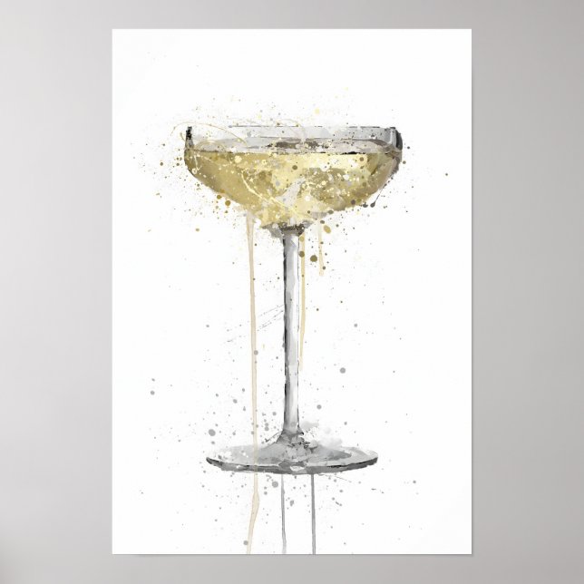 Poster Champagne Coupe Cocktail (Frente)