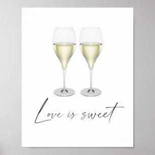 Poster Champagne nupcial - o amor é doce, aproveite um ag