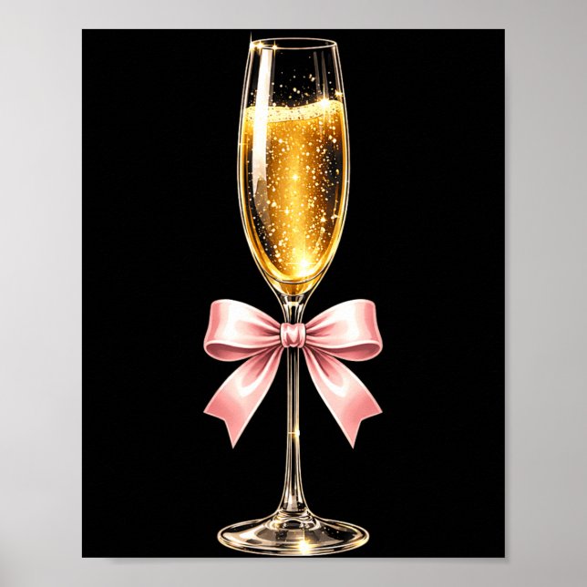 Poster Champagne With Nk Bow For Women Luxurious New Year (Frente)