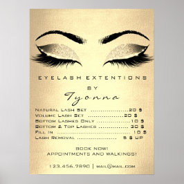 Poster Champaigne Dourado Makeup Artist Lashes Preços