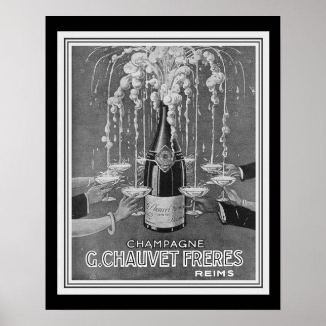 Poster Champanhe Deco Chauvet Freres Ad 16 x 20 (Frente)