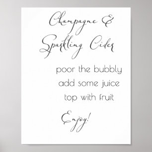 Poster Champanhe e cavaleira espumante - casamento mínimo