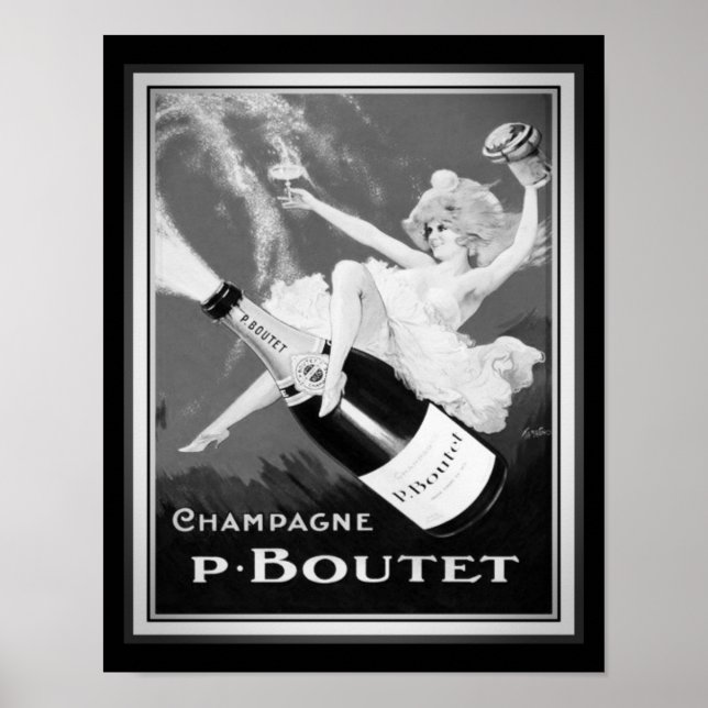 Poster Champanhe "P. Boutet" de 1920 (Frente)