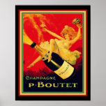 Poster Champanhe Vintage Deco " P. Boutet"<br><div class="desc">Vibrantemente colorido,  anos 20,  Art Deco,  anúncio para P. Boutet Champagne.</div>