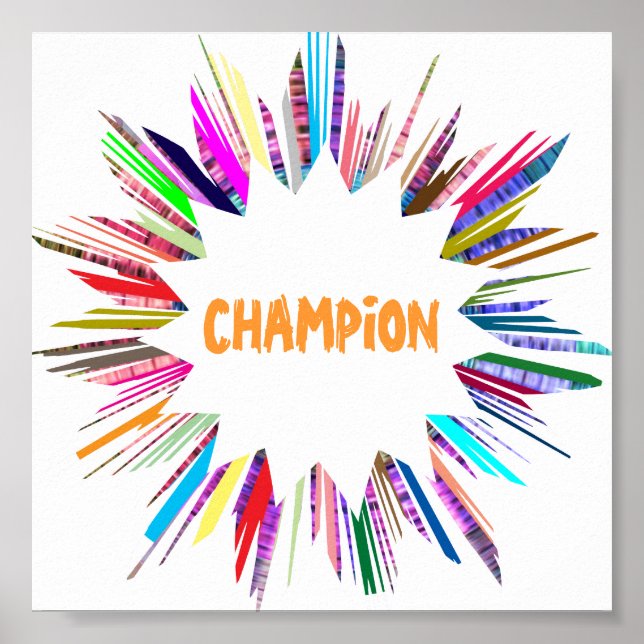 Pôster CHAMPION : Editar texto para seu próprio (Frente)