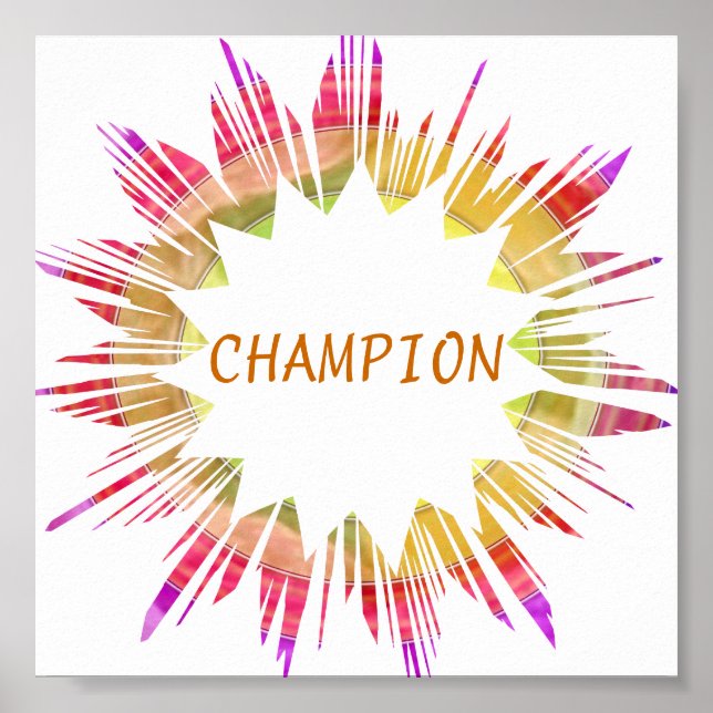 Poster CHAMPION : Editar texto para seu próprio (Frente)