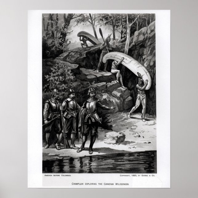 Poster Champlain Explorando a Natureza Selvagem Canadiana (Frente)