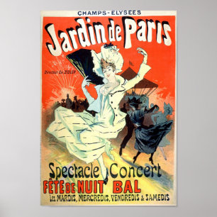 Poster Champs Elysee Jardin De Paris Vintage Anúncio Fran