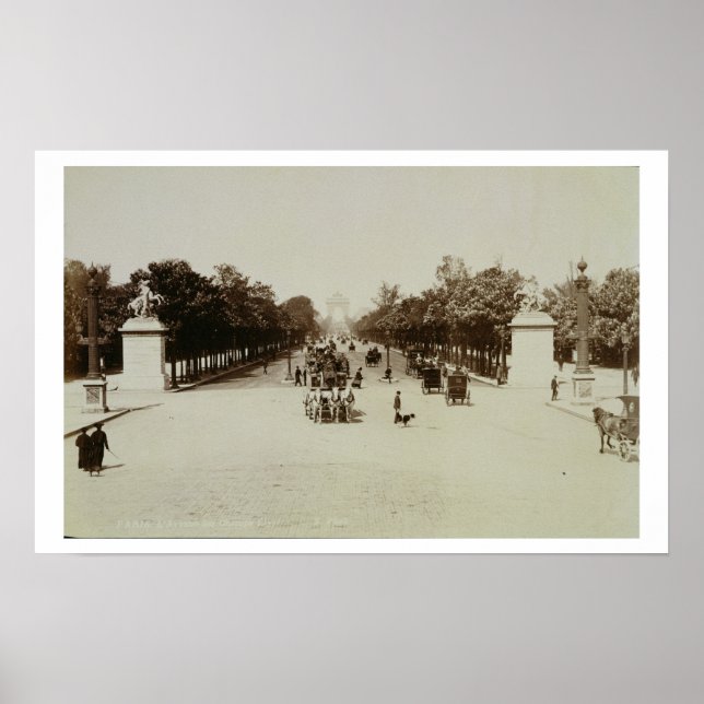 Pôster Champs Elysee, Paris (foto de sepia) (Frente)
