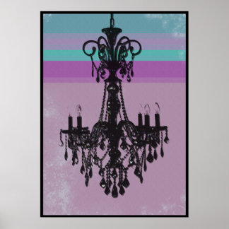 Pôster Chandelier - Purple Grunge