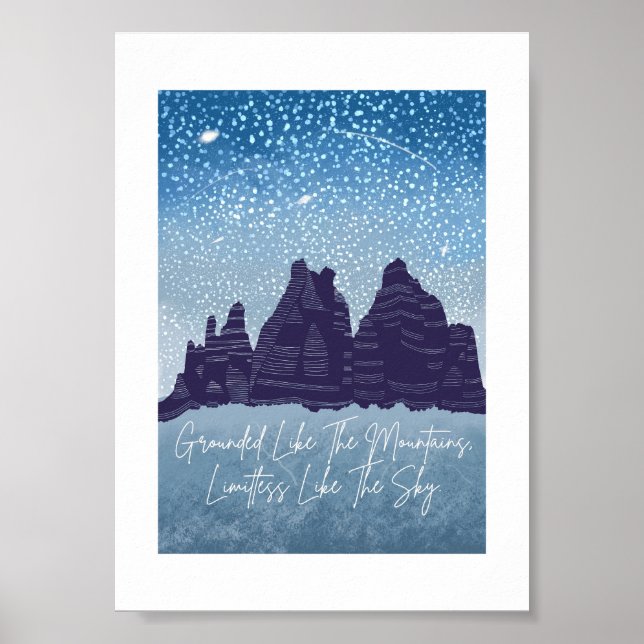 Poster Chanfrado como o Cartão de Uplifting de Montanha (Frente)