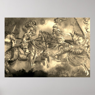 PÔSTER CHANSON DE ROLAND/ COMBATE DE KNIGHTS NO TURNIO