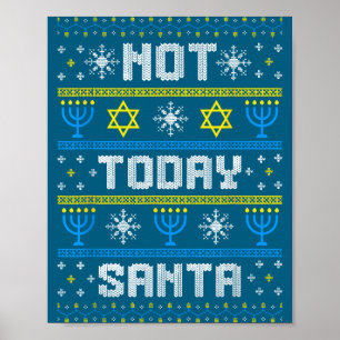 Poster Chanukah Papai Noel Feio Hoje Hanukkah Não Judaico