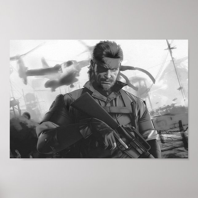 Poster Chão Grande Sólido da Engrenagem Metálica (Frente)