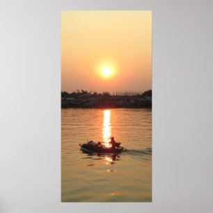 Poster Chao Phraya River Sunset ... Ayutthaya, Tailândia