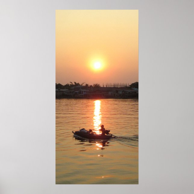 Poster Chao Phraya River Sunset ... Ayutthaya, Tailândia (Frente)