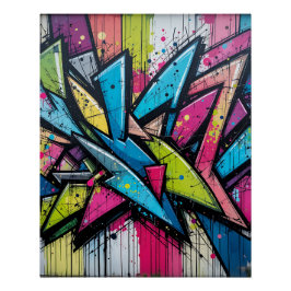 Pôster Chaos & Harmony: Abstract Graffiti Explosion Poste
