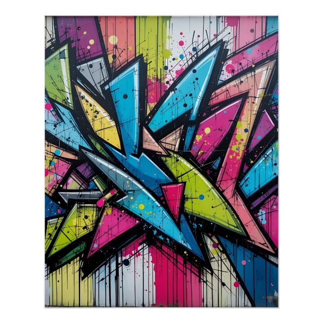 Pôster Chaos & Harmony: Abstract Graffiti Explosion Poste (Frente)