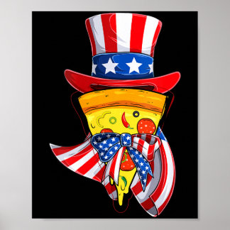 Poster Chapéu da Bandeira dos EUA de Pizza Feminina Grava