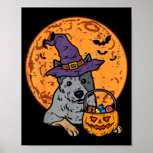 Poster Chapéu de Bruxa Lua Jack O Lantern Halloween