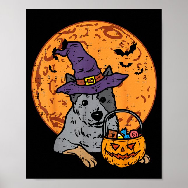 Poster Chapéu de Bruxa Lua Jack O Lantern Halloween (Frente)