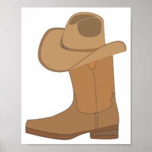 Poster Chapéu de Cowboy e Bota
