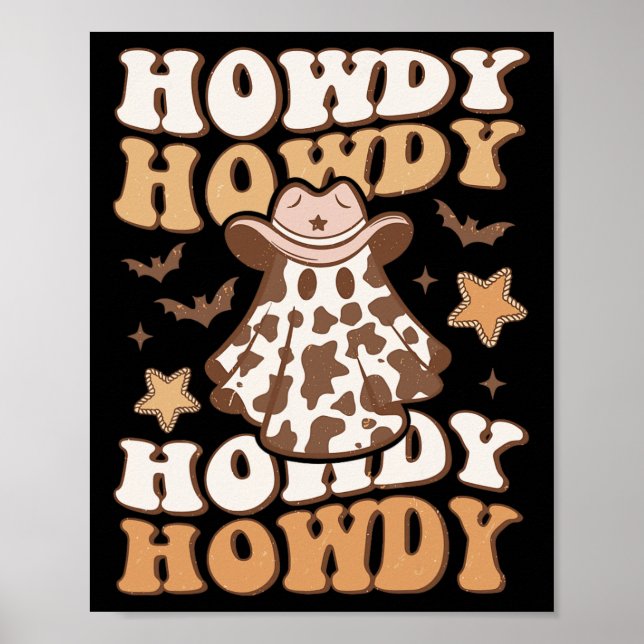 Poster Chapéu de Cowboy Fantasma Morcegos Rodeio Ocidenta (Frente)