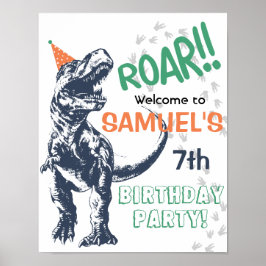 Poster Chapéu de Festa de Aniversário com Sinal de Boas-V