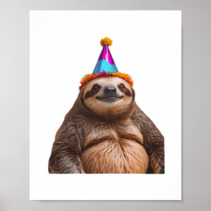 Poster Chapéu de festa de aniversário do Preguiça Gordinh