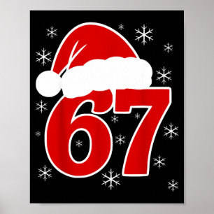 Poster Chapéu de Natal do Papai Noel Seis Sete 6 7 67 Mem