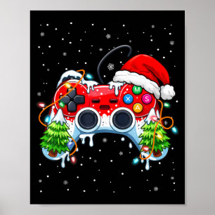 Poster Chapéu de Natal Santa Engraçado para Jogador de Vi