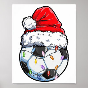 Poster Chapéu de Papai Noel de Futebol - Futebol Divertid