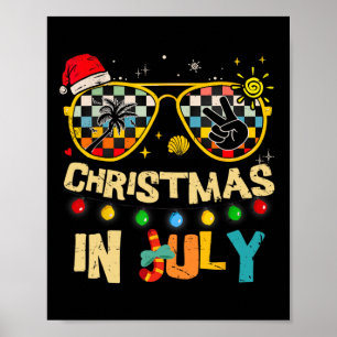 Poster Chapéu de Papai Noel de Natal em Julho Óculos de s