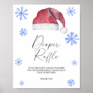 Poster Chapéu de Papai Noel de Natal - rifa de fraldas
