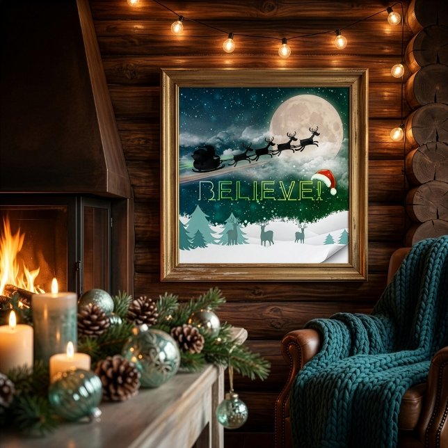 Poster Chapéu de Papai Noel Festa de Natal Rena Trenó (Criador carregado)