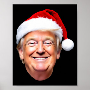 Poster Chapéu de Papai Noel Trump Engraçado Donald Trump
