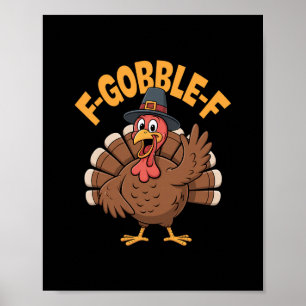 Poster Chapéu de Peregrino de Peru Funny Gobble F Dia de 