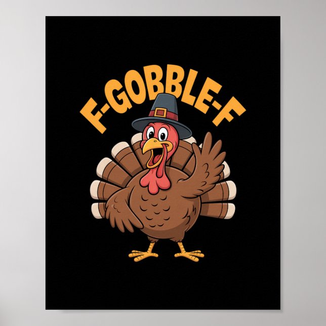 Poster Chapéu de Peregrino de Peru Funny Gobble F Dia de  (Frente)