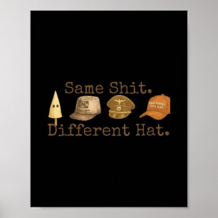 Poster Chapéu Divertido Mesmo Diferente Retro Humor Polít